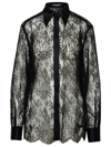 Dolce & Gabbana Chantilly Lace Shirt In Black
