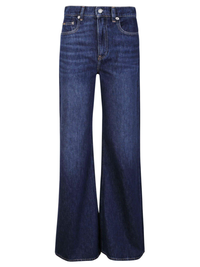 Ralph Lauren Whiskered-effect Wide-leg Jeans In Ayora Wash