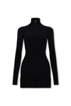 Off-white High-neck Knitted Mini Dress In Black