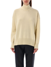 Jil Sander High-neck Knitted Jumper In Beige