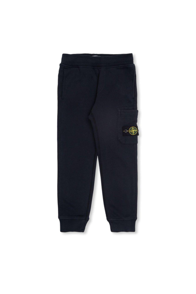 STONE ISLAND JUNIOR LOGO PATCH TROUSERS