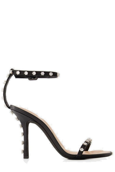 Alexander Wang Women's Nicki 105mm Crystal-studded Strappy Sandals In Black