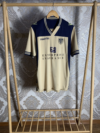 Pre-owned Jersey X Soccer Jersey Vintage Macron Leeds United 2013-2014 Soccer Jersey Drill In Yellow