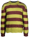 Marni Round Neck Long-sleeved Sweater In Green