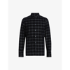 Allsaints Eastburn Checked Corduroy Ramskull Shirt In Black