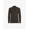 Allsaints Mens Rye Grass Gree Mode Slim-fit Wool Polo Shirt