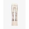 Jean Paul Gaultier Stripe-print Flared Trousers In Ecru Brown