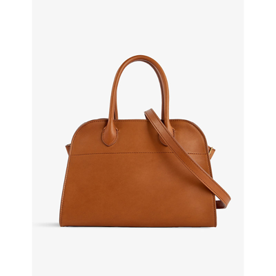 The Row Soft Margaux 17 Leather Top Handle Bag In Cuir