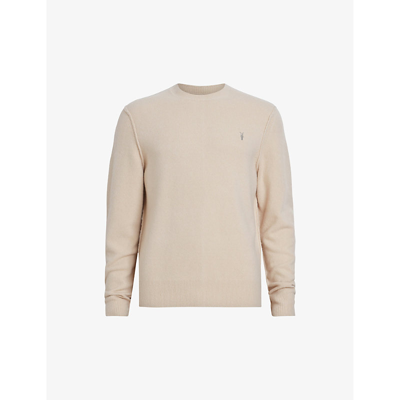 Allsaints Mode Slim Fit Wool Sweater In Tinted Ecru