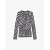 THE KOOPLES LEOPARD-PRINT LONG-SLEEVE LYOCELL AND COTTON TOP