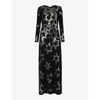 Rabanne Sequin-stars Long-sleeve Maxi Dress In Black