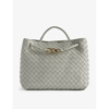 Bottega Veneta Small Andiamo Leather Top Handle Bag In Agate Grey