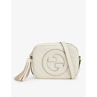 Gucci Blondie Leather Crossbody Bag In Weiss