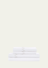 John Robshaw Stitched Light Indigo 300 Thread Count Queen Sheet Set In Sand