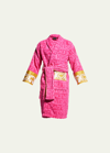 Versace Unisex Barocco Sleeve Robe In Z4002 Blue