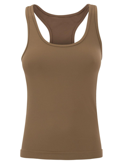's Max Mara Logo Detailed Stretched Tank Top In Brown