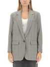 Isabel Marant Kenzy Checked Virgin-wool Blazer In Grigio
