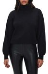 Good American Rib Crop Turtleneck Sweater In Black001