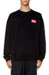 Diesel Logo Label Sweatshirt In Black