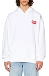 Diesel Hoodie Oversize Con Patch Logo In White