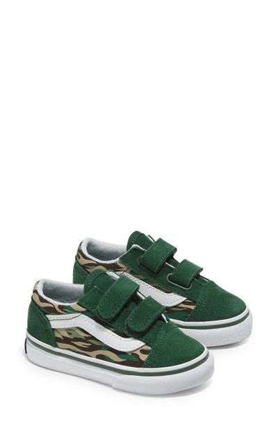 Vans Kids' Old Skool V Sneaker In Green/ Multi