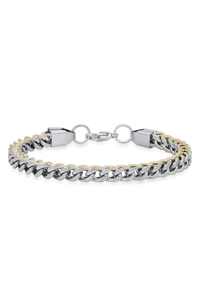 Hmy Jewelry Stainless Steel Curb Chain Bracelet In Silver/gold