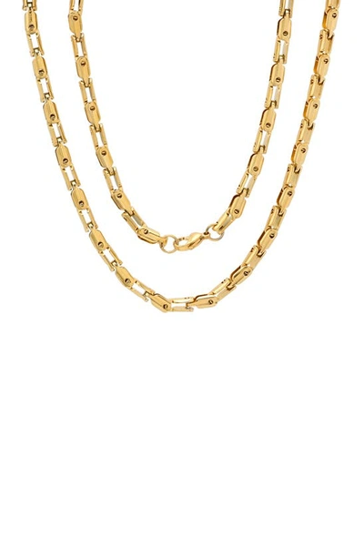 Hmy Jewelry Stainless Steel Rounded Chain Link Necklace In Gold