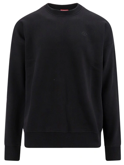 Diesel Long-sleeve T-shirt With Subtle Logo And Bold Graphic Design In Black