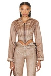 Jean Paul Gaultier Brown Knwls Edition Jacket In Brown & Ecru