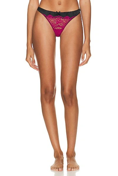 Fleur Du Mal Pink Roxy Thong In Magenta