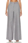 Area Crystal Button Wide Leg Trousers In Lilac Multi