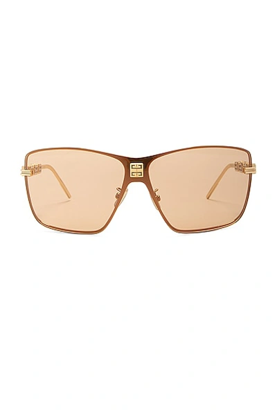 Givenchy 4gem Sunglasses In Shiny Endura Gold & Brown