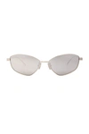 Givenchy Mirrored 4g Metal Oval Sunglasses In Shiny Palladium & Smoke Mirror