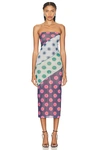 Miaou Patchwork Polka Dot Lila Dress In Multicolor