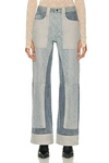 Marine Serre Patchwork High-rise Wide-leg Jeans In Light Denim