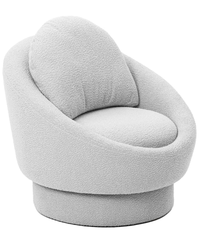 Tov Furniture Sammy Light Grey Boucle Swivel Lounge Chair