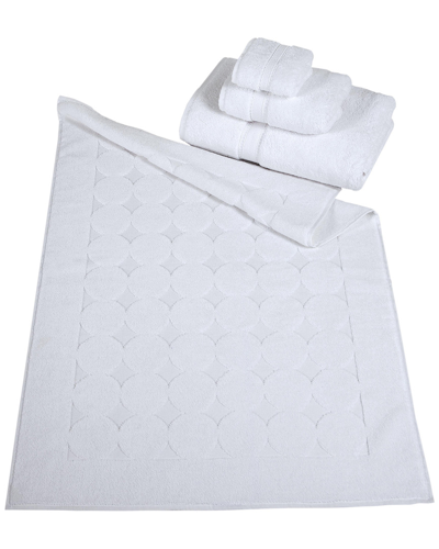 Ozan Premium Home Orbit Circle Design Bath Mat In White