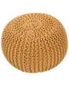 Jaipur Living Spectrum Textured Round Pouf In Yellow