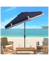 SAFAVIEH SAFAVIEH MILAN FRINGE 9FT CRANK OUTDOOR PUSH BUTTON TILT UMBRELLA