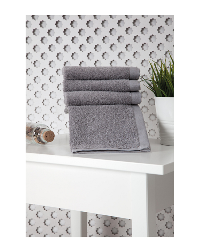 Ozan Premium Home Horizon Washcloths Set Of 4 In Grey