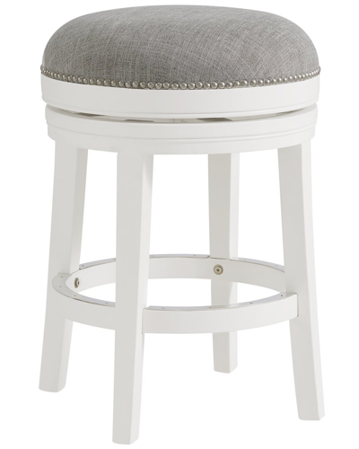 Alaterre Clara Swivel Counter Height Stool In White