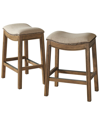 Alaterre Williston Set Of 2 Counter Height Stools In Brown