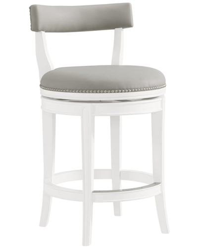 Alaterre Hanover Swivel Counter Height Bar Stool In White