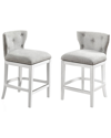 Alaterre Miranda Set Of 2 Swivel Counter Height Bar Stools In White
