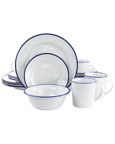 Martha Stewart Fine Ceramic 16pc Dinnerware Set In White