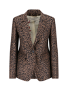 Golden Goose Leopard Jacquard Wool Blazer In Brown