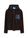 Loewe Shearling Hooded Jacket In Brown