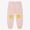 PALM ANGELS GIRLS PINK SMILEY COTTON JOGGERS