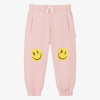 Palm Angels Smiley-print Drawstring Track Trousers In Pink