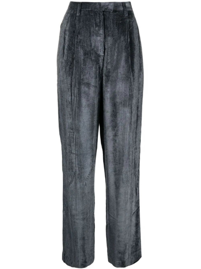 Brunello Cucinelli Corduroy Tapered Trousers In Blue